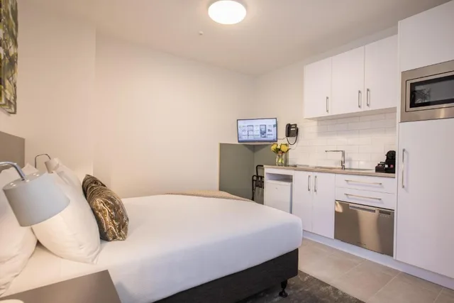 Petite, Studio, Double Bed، Sojourn Apartment Hotel Riddiford Street Limited 4/8