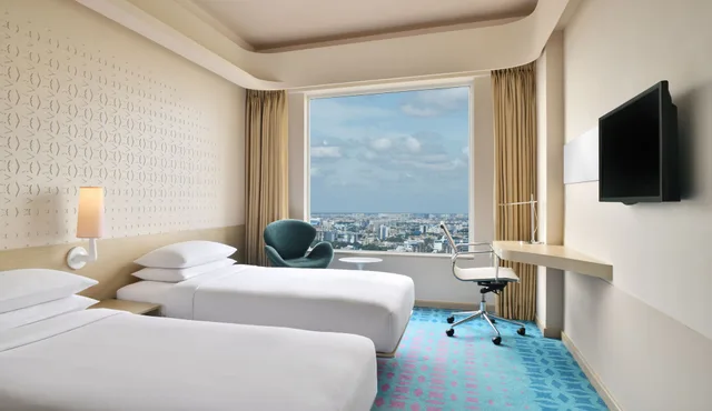 غرفة ديلوكس بسريرين منفصلين بإطلالة على المدينة، Fairfield By Marriott Hyderabad Gachibowli 4/6