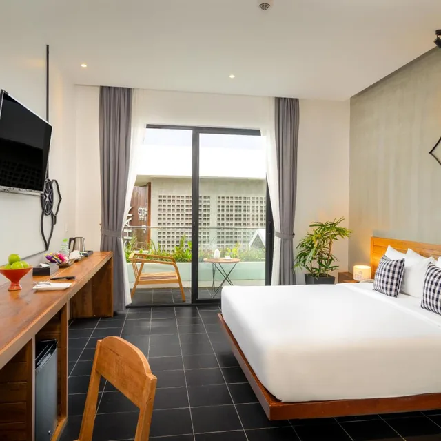 غرفة ديلوكس بسرير مزدوج بشرفة، Phka Chan Hotel 1/6