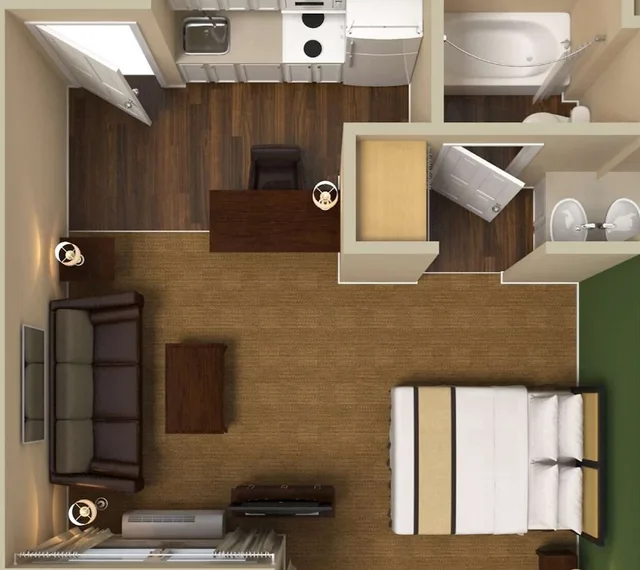 استوديو ديلوكس بسريرين كوين مع أريكة، Extended Stay America Select Suites Atlanta Buckhead 4/4