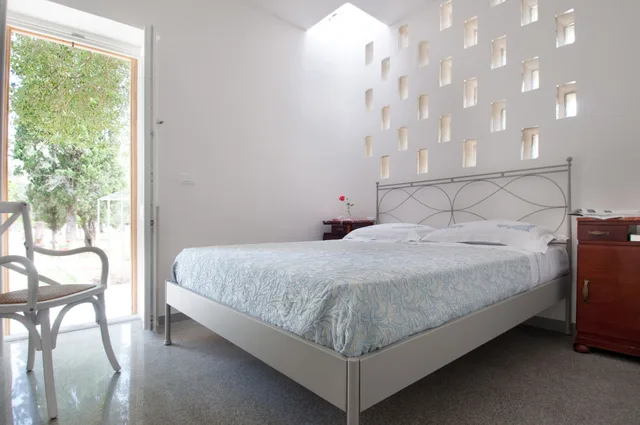 غرفة بسرير كوين بإطلالة على الحديقة، Agriturismo Villa Coluccia 1/8