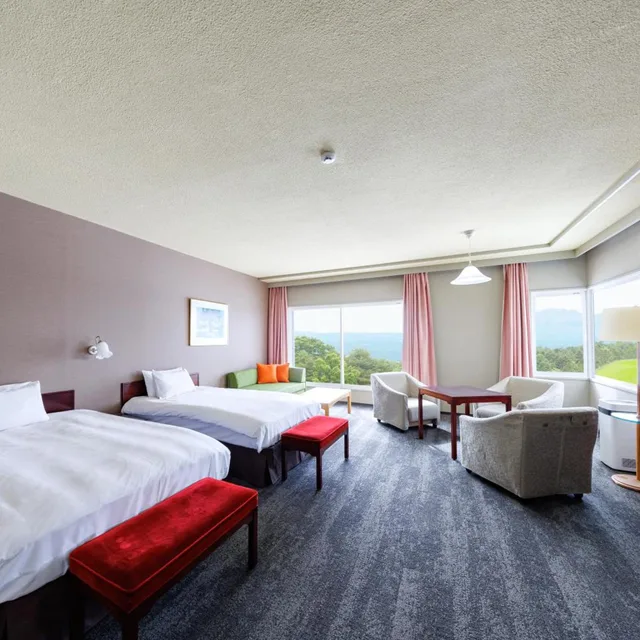 Deluxe, Twin Beds, Side View, Corner، Tsumagoi Prince Hotel 5/7