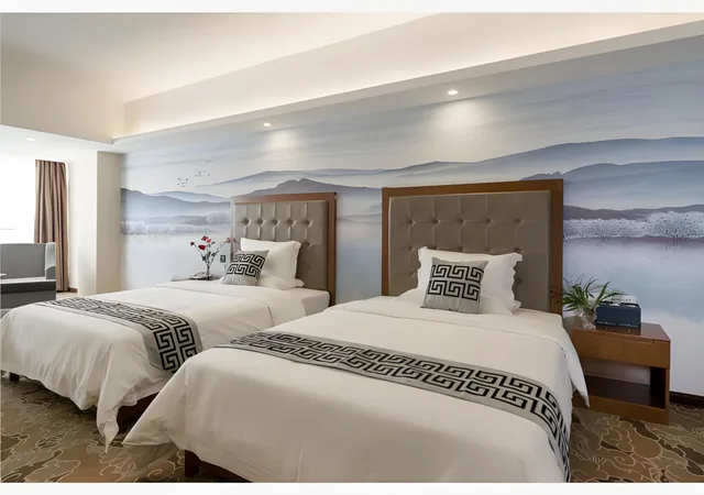 غرفة سوبيريور بسريرين منفصلين، Poltton International Service Apartment- Liuzhou Wanda Plaza 2/2