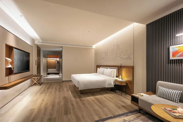 غرفة كومفورت مفردة بسرير كوين، UrCove by Hyatt Foshan Downtown 2/3