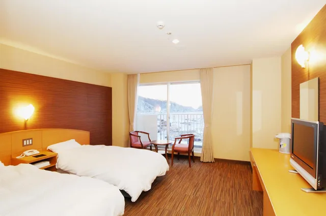 غرفة بسريرين منفصلين بإطلالة على البحر، Shiretoko Noble Hotel 1/2