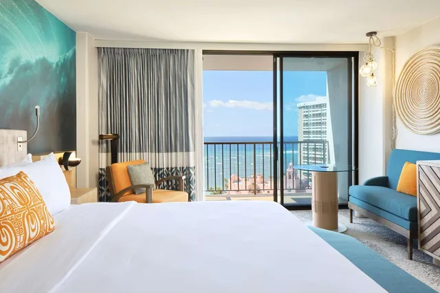 غرفة ديلوكس بسرير كينج بإطلالة على البحر، OUTRIGGER Waikiki Beachcomber 1/3