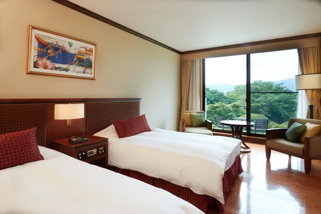 غرفة قياسية بسريرين منفصلين مع سرير إضافي، Hotel de Yama, Hakone Lakeside 2/5