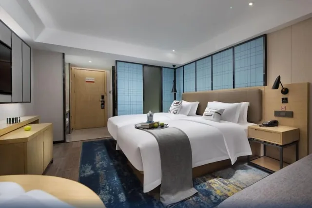 غرفة تنفيذية بسريرين مزدوجين بإطلالة على المدينة، Echarm Hotel (Guangzhou Beijing Road Pedestrian Street Tianzi Wharf) 1/2