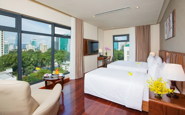 غرفة بريميوم بسرير مزدوج أو سريرين منفصلين، Orchids Hotel Saigon 5/10