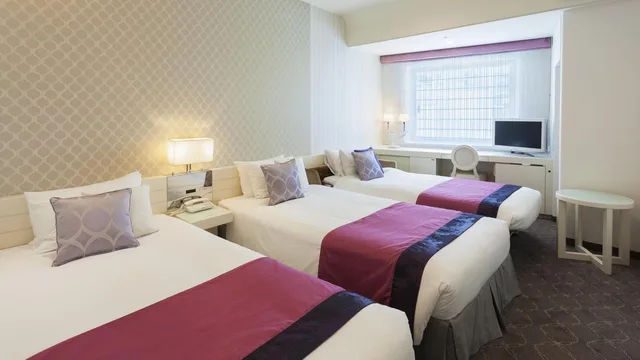 غرفة بسريرين منفصلين مع سرير إضافي، Hotel Elsereine Osaka 2/2