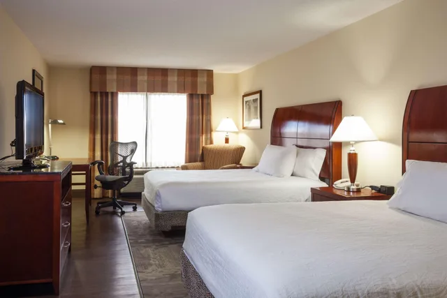 جناح بسريرين كوين بغرفة نوم واحدة مع أريكة، Hilton Garden Inn el Paso University 1/2