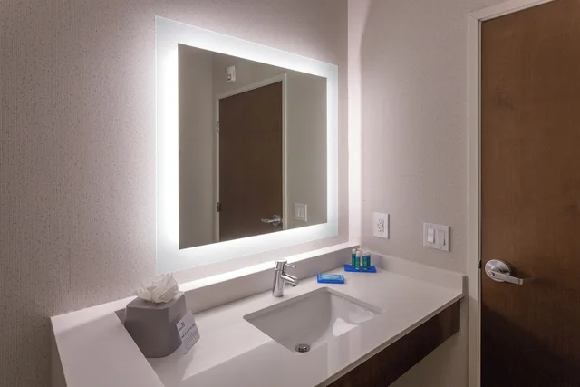 غرفة قياسية بسرير كوين بحوض استحمام لذوي الإعاقة، Holiday Inn Express Suites Seattle South Tukwila 3/3