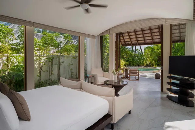 2 BEDROOM DELUXE BEACH VILLA WITH POOL -Transfer Included Seaplane، Conrad Maldives Rangali Island 3/4