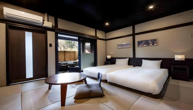 غرفة يابانية غربية سوبيريور بسريرين منفصلين بإطلالة على الحديقة، Ryokan Nagomitsuki 1/1