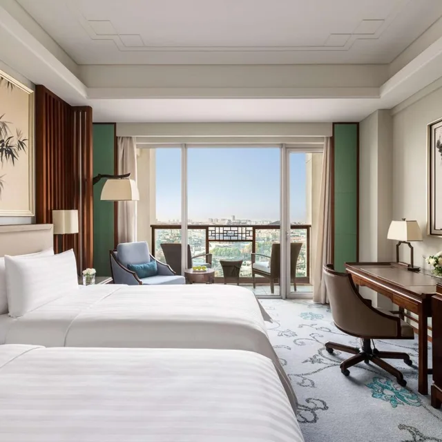 غرفة بسرير مزدوج بإطلالة على البحيرة، Shangri-La Qufu 3/7