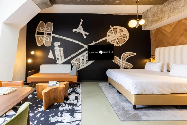 غرفة ديلوكس بسرير مزدوج بشرفة، Fletcher Boutique Hotel Slaak-Rotterdam 4/7