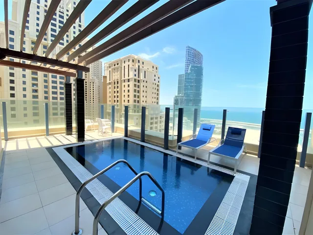 شقة بريميوم بـ3 غرف نوم بمسبح خاص، Roda Amwaj Suites Jumeirah Beach Residence 1/1