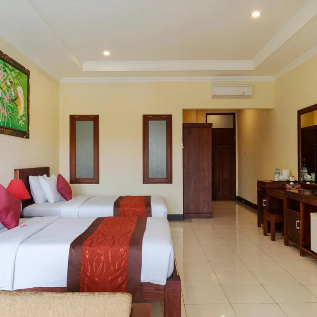 غرفة ديلوكس بسريرين منفصلين بإطلالة على المسبح، Kusuma Resort 2/10