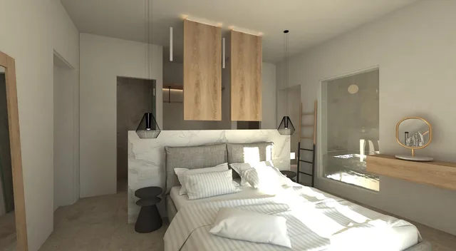 Superior, Double Bed, Sea View, Indoor Jetted Tub, Apiro Mykonos 1/10