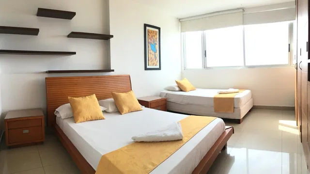 شقة بإطلالة على الشاطئ بشرفة بغرفتي نوم، Apartamentos frente al mar Cartagena - Edificio Palmetto 2/7