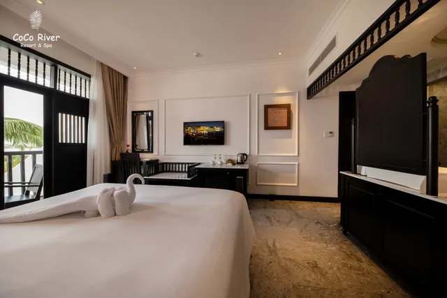 غرفة ديلوكس بسرير مزدوج بإطلالة على النهر، Hoi An Coco River Resort Spa 3/4