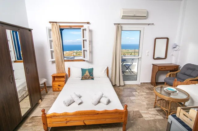 Standard, 1 Double and 1 Single Bed, Sea View, Stelios Rooms 1/2