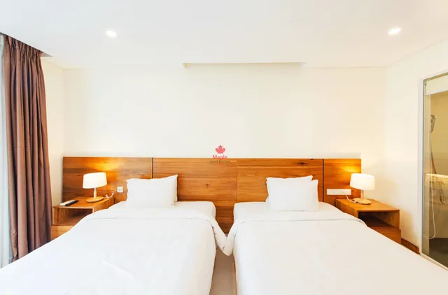شقة تنفيذية بسريرين مزدوجين بإطلالة على المدينة بغرفة نوم واحدة، Maple Hotel Apartment 2/6