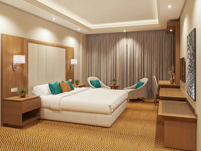 غرفة ديلوكس بسرير مزدوج بإطلالة، Mercure Muscat 2/4