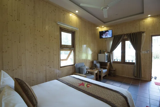 بنغل بسرير كوين بإطلالة على الحديقة، Doi Sao Phu Quoc 1/3