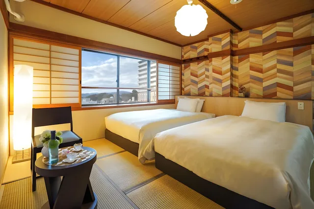 Semi Room, Japanese, Twin Beds, 2 Semi Double Beds، Hotel New Gaea Iizuka 1/2