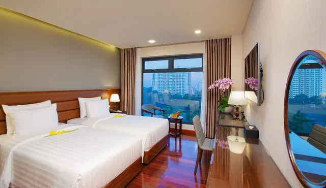 غرفة ديلوكس بسرير مزدوج أو سريرين منفصلين، Orchids Hotel Saigon 6/10
