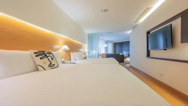 جناح عائلي بسريرين كوين بإطلالة على المدينة، Tempus Hotel Taichung 2/2