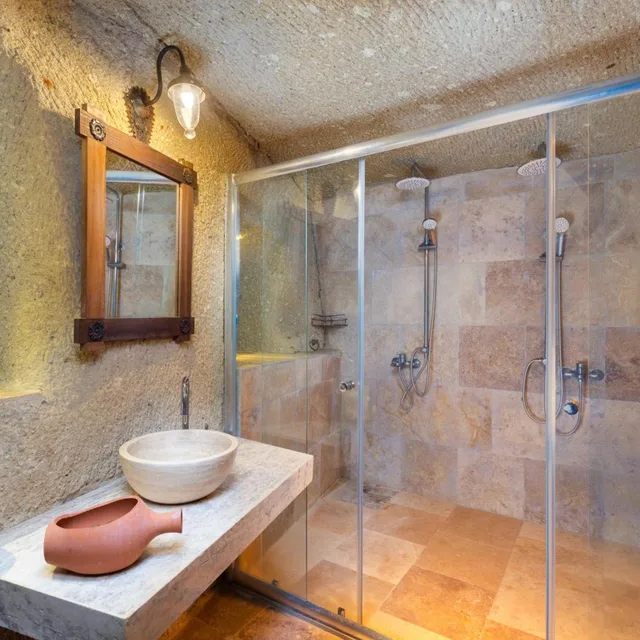 غرفة بسرير كوين بجاكوزي، Megaron Cave Hotel 1/1