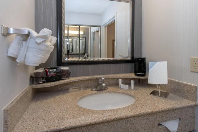 غرفة بسرير كينج مع أريكة بحوض استحمام لذوي الإعاقة، Courtyard by Marriott Albany 2/2
