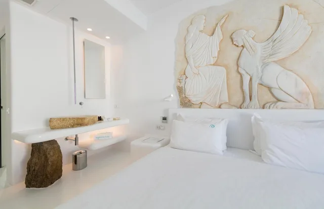 غرفة ديلوكس بسرير مزدوج أو سريرين منفصلين بإطلالة على الفناء، Mykonos Bay Resort and Villas 4/4
