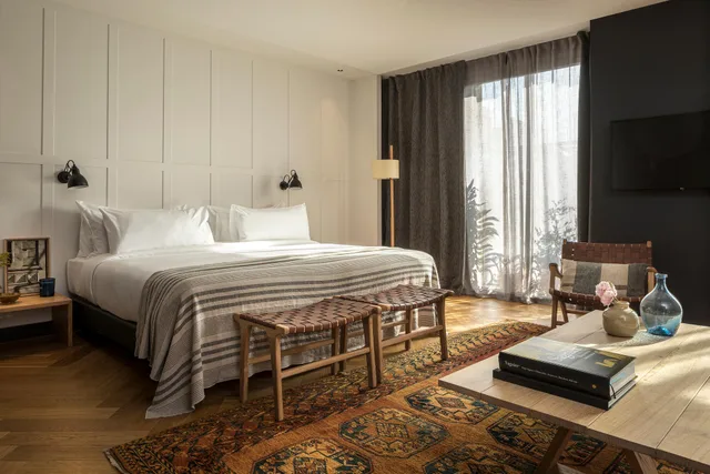 غرفة ديلوكس بسرير مزدوج أو سريرين منفصلين بشرفة، Hotel Casa Sagnier 1/1