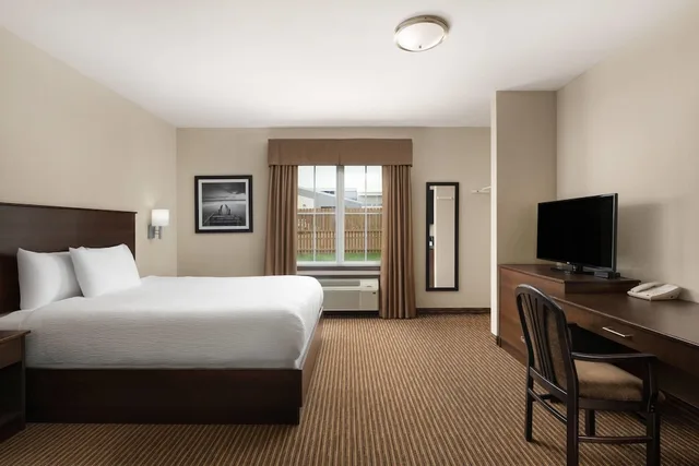 غرفة بسرير كوين يُسمح فيها بالحيوانات الأليفة، Travelodge Suites by Wyndham Estevan 4/8