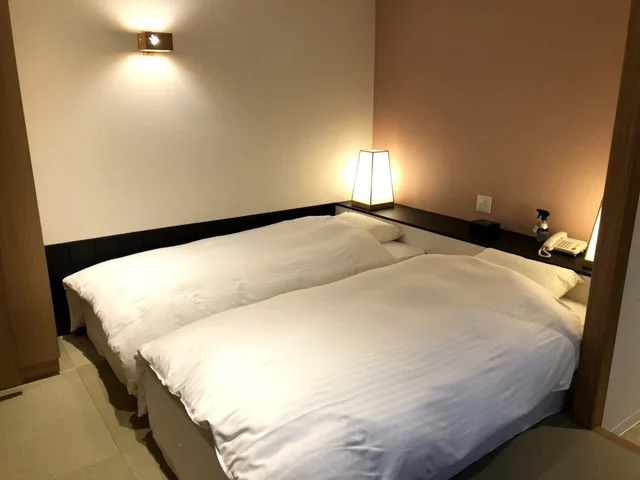 غرفة يابانية عصرية بسريرين منفصلين، Hotel 3o clock Tennoji 2/2