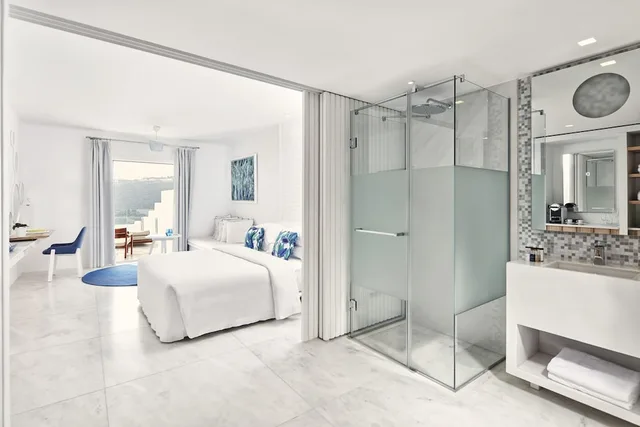Grand, Blue, Twin Beds, Sofa, Private Pool, Myconian Ambassador Relais and Chateaux 2/2