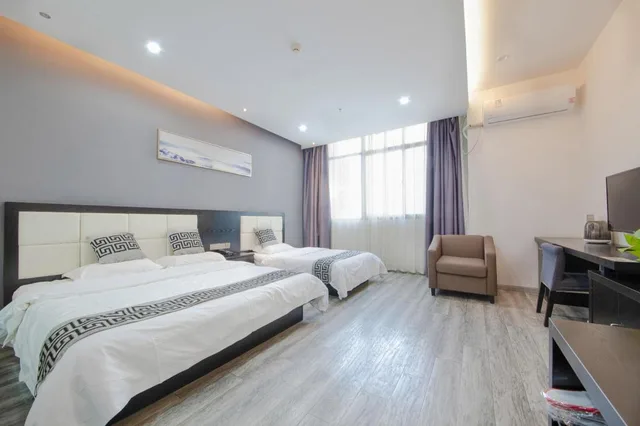 Fashion, Family, 1 King and 1 Single Beds, Shell Wuxi Huishan District Wanda Plaza Yanqiao Subway Station Hotel 2/8