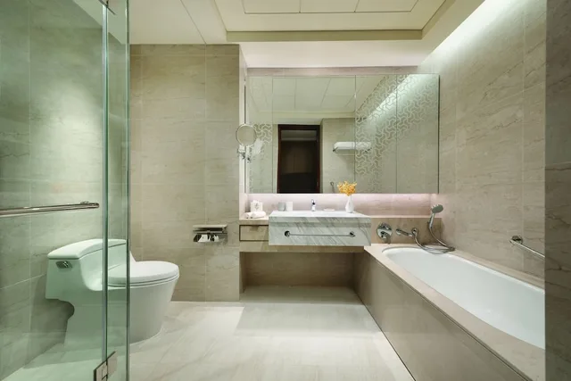 غرفة ديلوكس بسريرين منفصلين بإطلالة على الحديقة، Shangri-La Hotel Tangshan 3/5