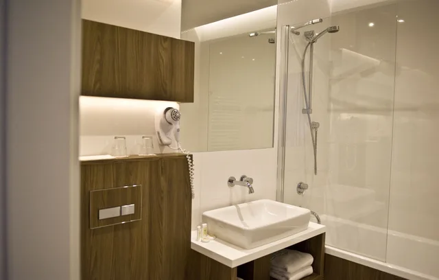 غرفة ديلوكس ثلاثية بثلاثة أسرّة بغرفة نوم واحدة بحوض استحمام، Hotel Elektor 3/4