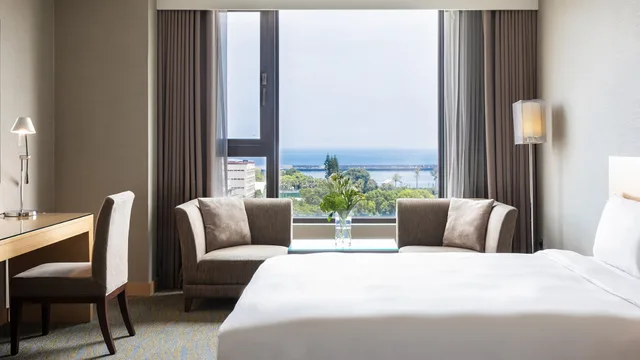 غرفة ديلوكس عائلية بسريرين مزدوجين بإطلالة على البحر، Lakeshore Hotel Hualien 8/10