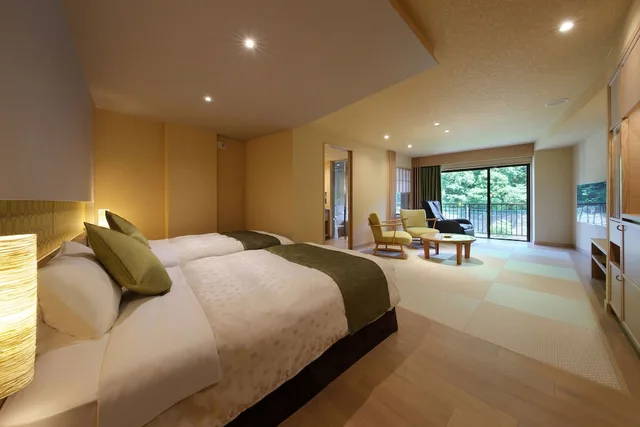 Japanese Western, Twin Beds, 2 Futon Beds, Private Hot Spring Bath، Asaya Hotel 1/1