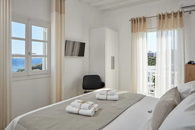 غرفة سوبيريور بسريرين منفصلين بإطلالة على البحر، Mykonos Princess 3/5