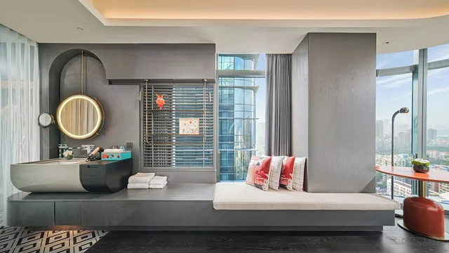غرفة قياسية بسريرين مزدوجين، Hotel Indigo Zhuhai Xiangzhou by IHG 9/9