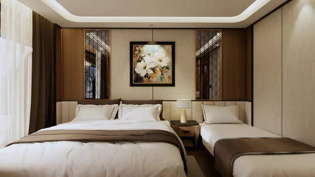 غرفة سوبيريور ثلاثية بسرير كوين وسرير فردي بإطلالة على البحر بشرفة، Azura Cruise 4/10