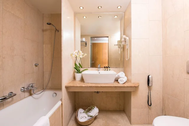 غرفة بسريرين منفصلين بإطلالة على البحر، Kassandra Palace Seaside Resort 7/9