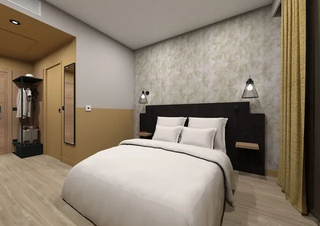 غرفة سوبيريور عائلية مفردة بسرير كوين مع أريكة، All Suites Hotel Paris Pleyel L’Ile Saint Denis 5/10