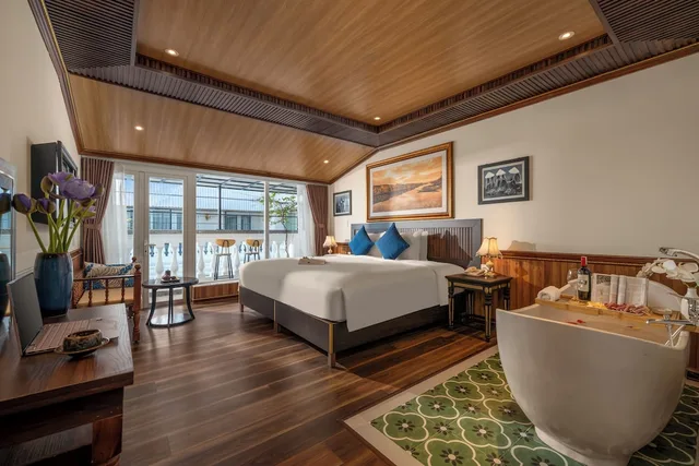 جناح سيغنتشر متصل بسرير كينج وسريرين منفصلين، Hoi An Blue Sky Boutique Spa 4/7